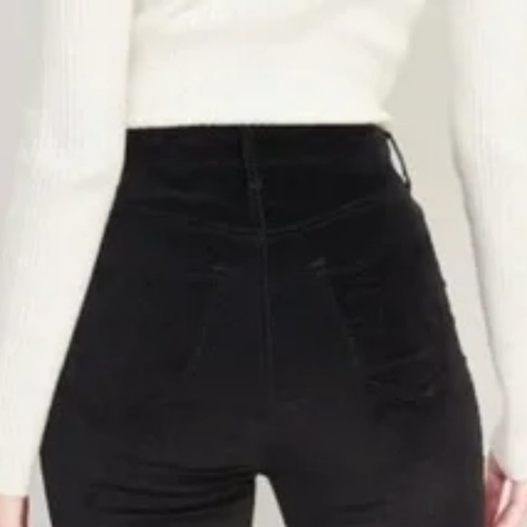 Higher High-Waisted Velvet Flare Plus Size Pants - Picture 7 of 11